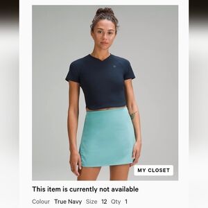 Lululemon Grid-Texture Cropped Tennis Short-Sleeved Shirt